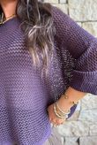 Conrad Grunge Loose Cotton Knit Aubergine